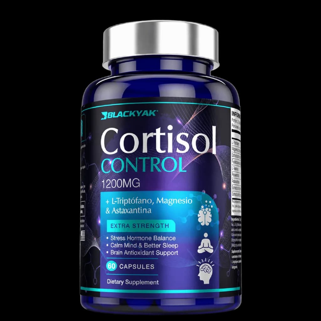 Cortisol Control de BlackYak, botella de 60 cápsulas